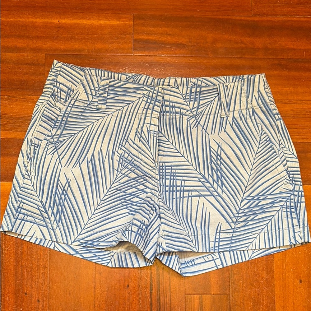Blue and White Patterned Women's Shorts